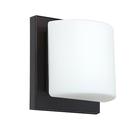 Besa Lighting Paolo Mini Sconce, Opal Matte, Bronze Finish, 1x50W Halogen 1WS-787307-BR